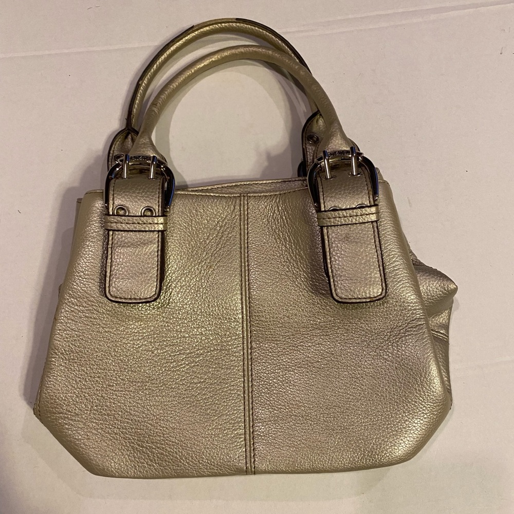 Tignanello Champagne Gold Leather Tote